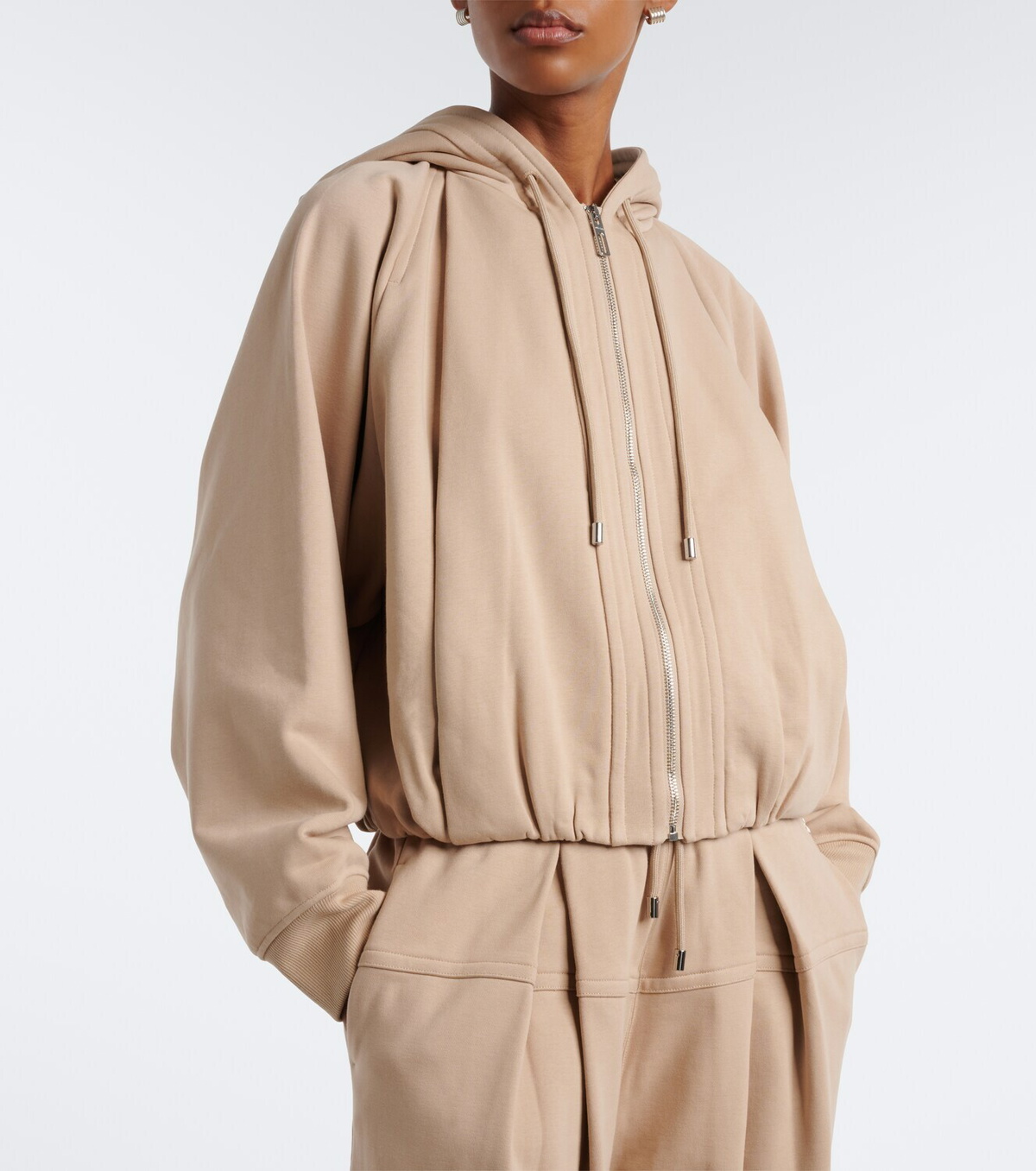 Sportmax Cotton-blend jersey hoodie