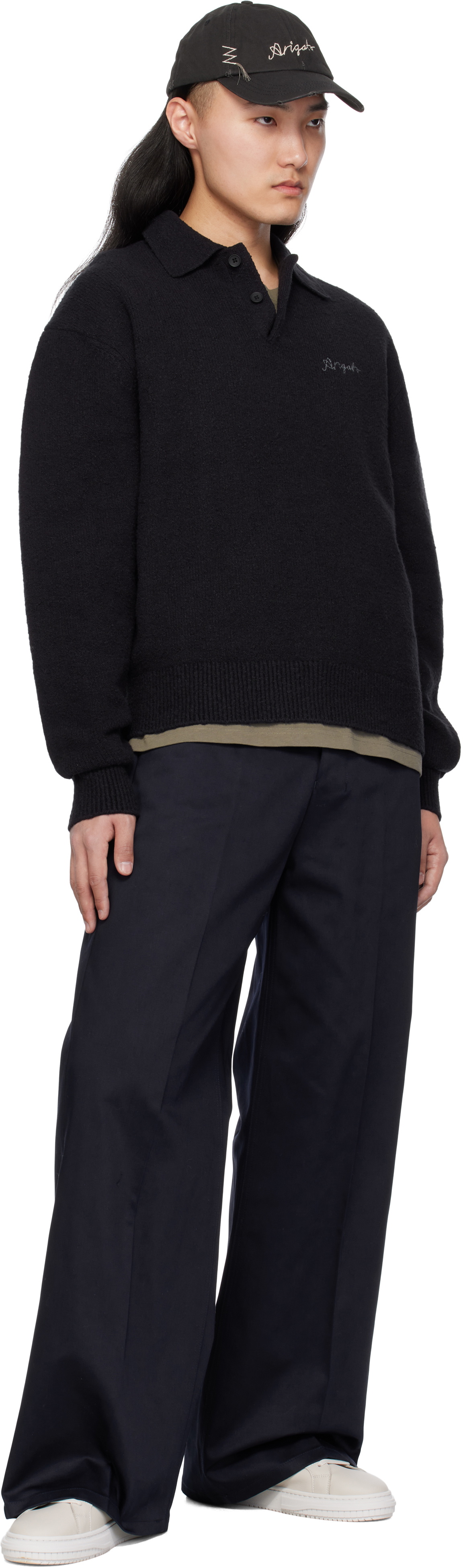 Axel Arigato Black Scribble Polo Sweater