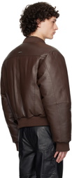 Deadwood SSENSE Exclusive Brown Bofinger Padded Leather Bomber Jacket