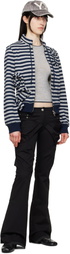 OPEN YY Black Gathered Bootcut Trousers