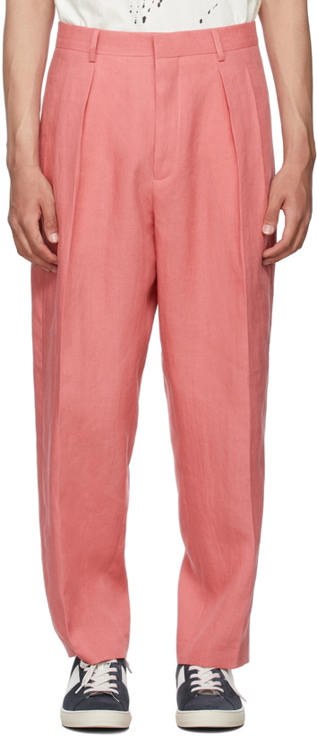 Photo: Paul Smith Pink Linen Pleated Trousers