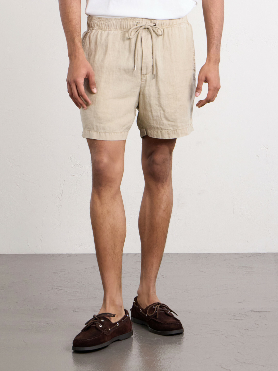 James Perse - Straight-Leg Garment-Dyed Linen Drawstring Shorts - Neutrals