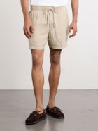 James Perse - Straight-Leg Garment-Dyed Linen Drawstring Shorts - Neutrals