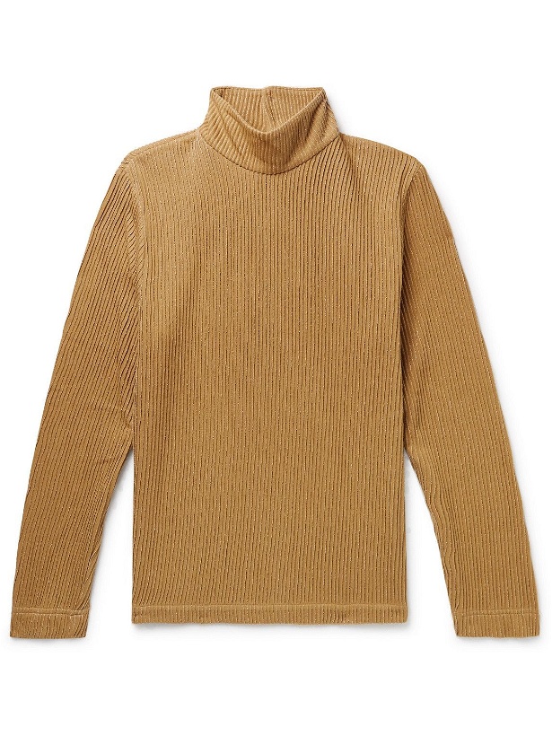 Photo: Séfr - Leam Ribbed Cotton-Blend Rollneck Sweater - Brown