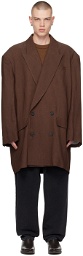 Hed Mayner Brown Oversized Coat