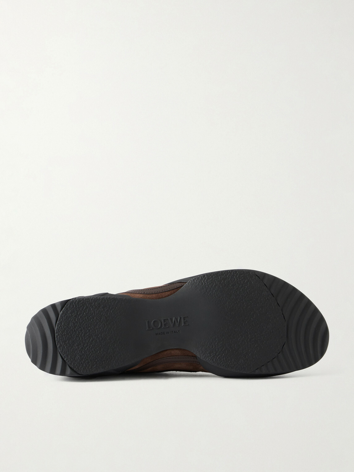 LOEWE - Grip Logo-Appliquéd Trimmed-Suede Sneakers - Brown