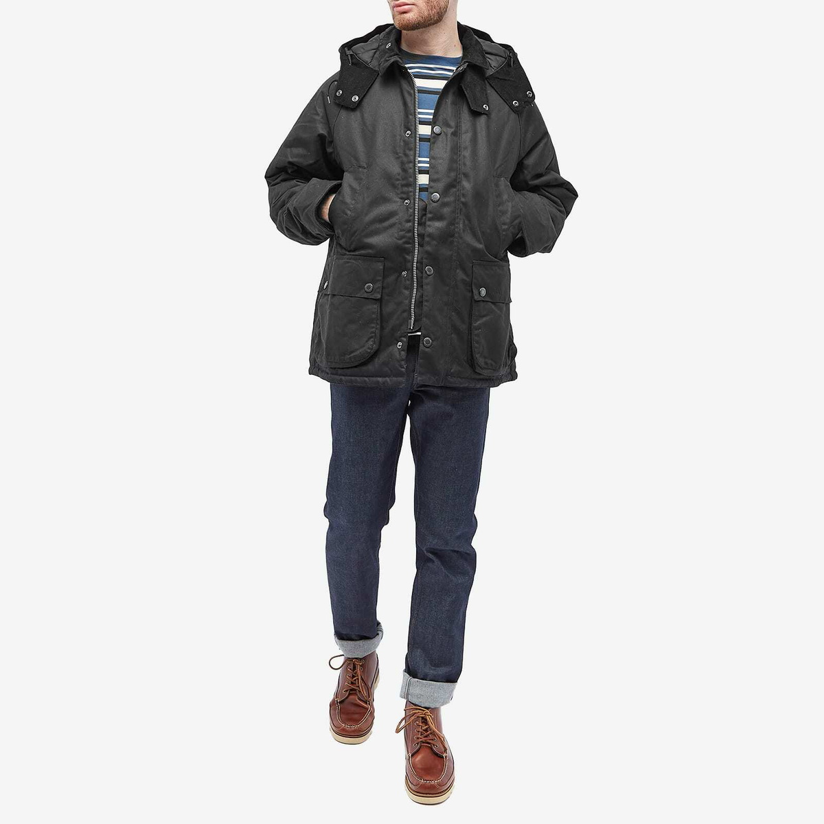 Barbour Men's Winter Bedale Wax Jacket in Black Slate Barbour