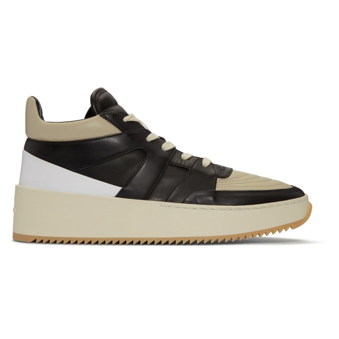 Photo: Fear of God Grey and Black Basketball Mid-Top Sneakers