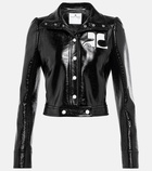 Courreges - Logo cropped faux leather jacket