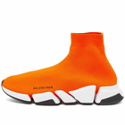 Balenciaga Men's Speed 2.0 Sneakers in Fluo Orange/White/Black