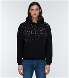 Gucci - Embellished felted cotton hoodie