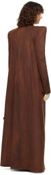 LAURA ANDRASCHKO Brown Pagoda Hunting Maxi Coat