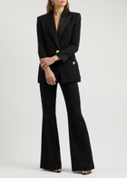 Balmain Satin-trimmed Wool Blazer Black