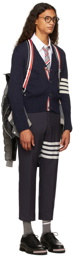 Thom Browne Black & Grey Down Wool Suiting Pinstripe Ski Jacket