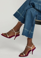Chloe Zia 80 Crystal-embellished Velvet and Metallic Leather Sandals Purple
