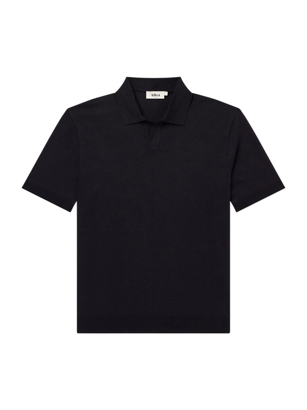 Photo: Altea - Pierre Lyocell and Cotton-Blend Polo Shirt - Black