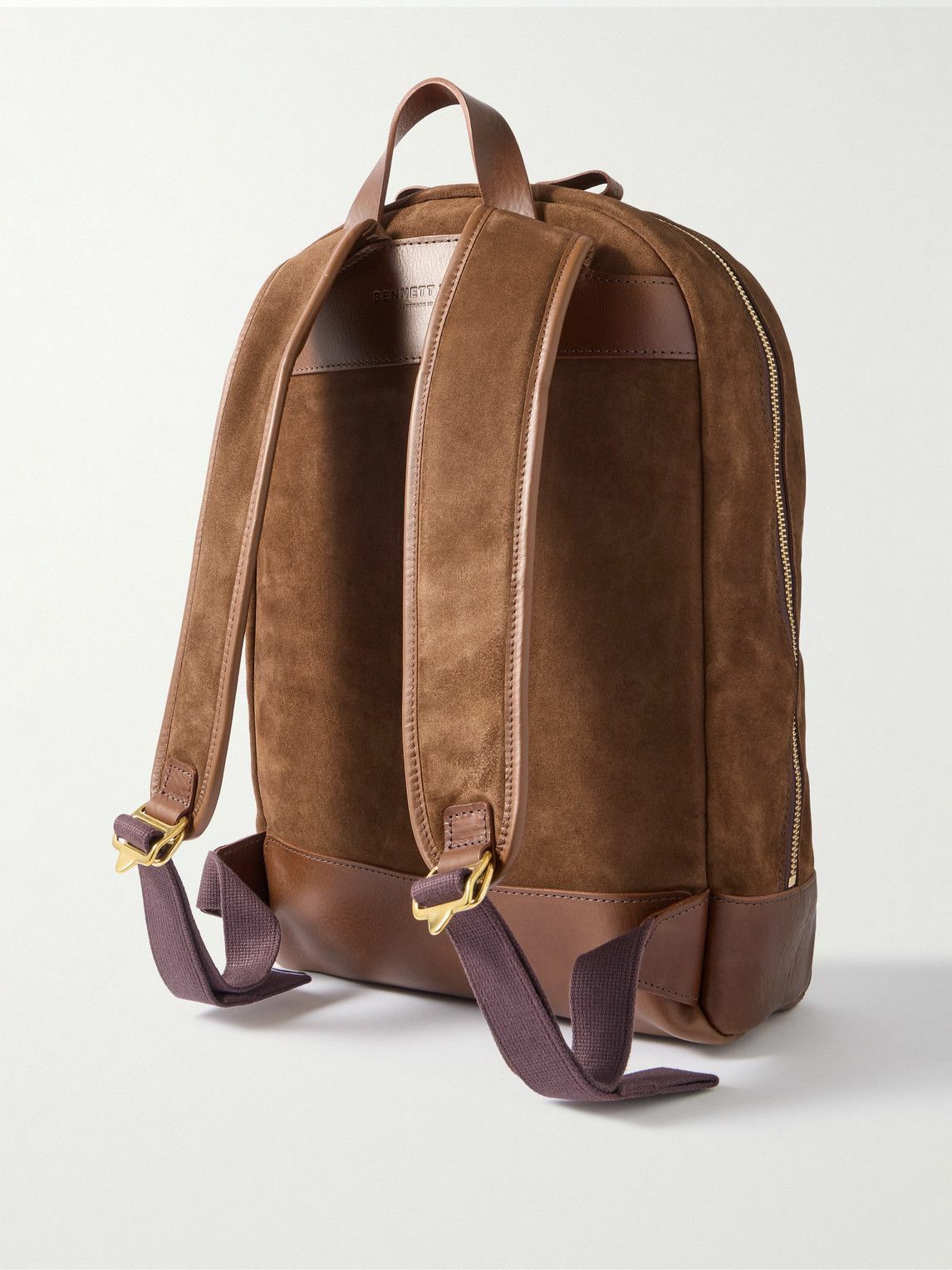 Bennett Winch - Leather-Trimmed Suede Backpack