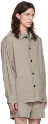 Theory Taupe Linen Shirt