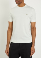 Emporio Armani Logo-embroidered Cotton T-shirt White