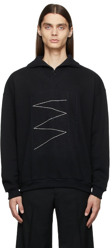 Photo: Sasquatchfabrix. Black Talisman Embroidered Half-Zip Sweatshirt