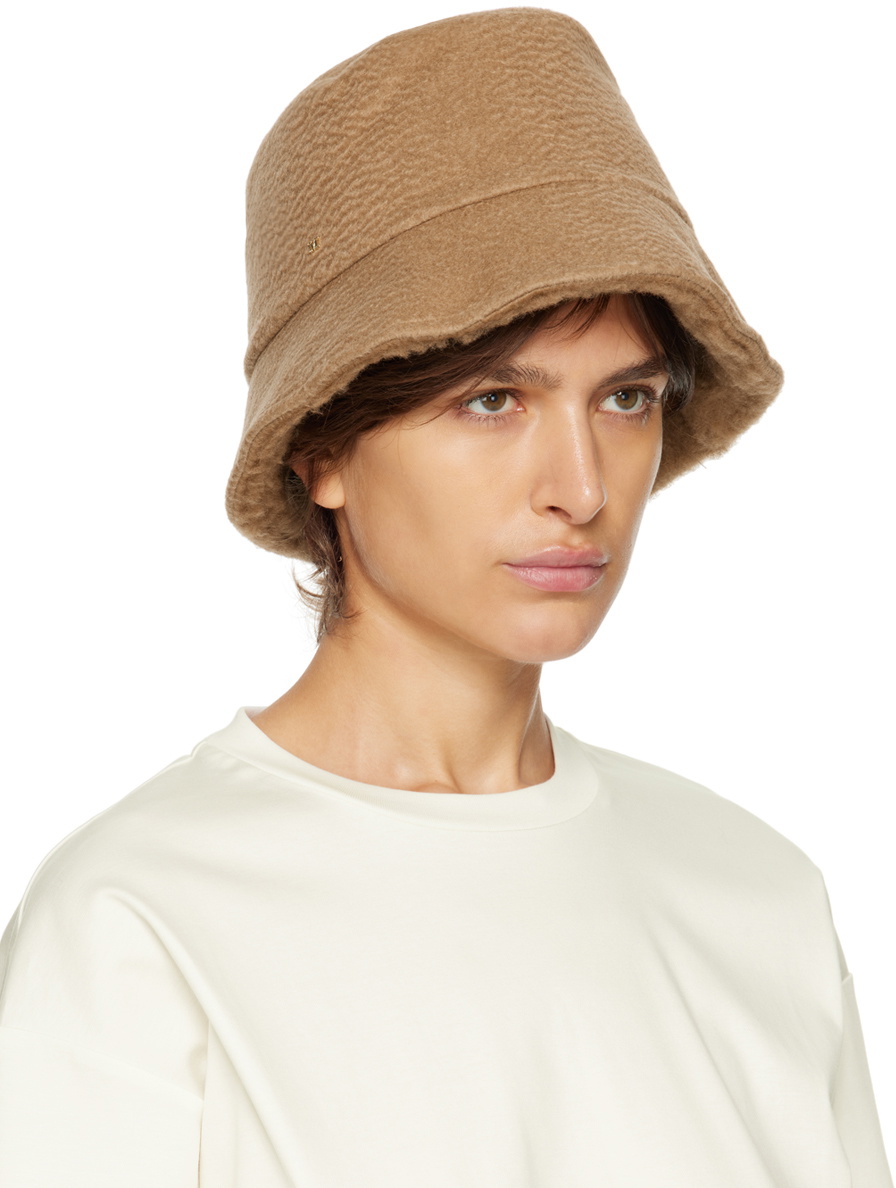 MaxMara camel hair bucket hat Reversible camel and Teddy fabric cloche hat, camel | Max Mara main image 4