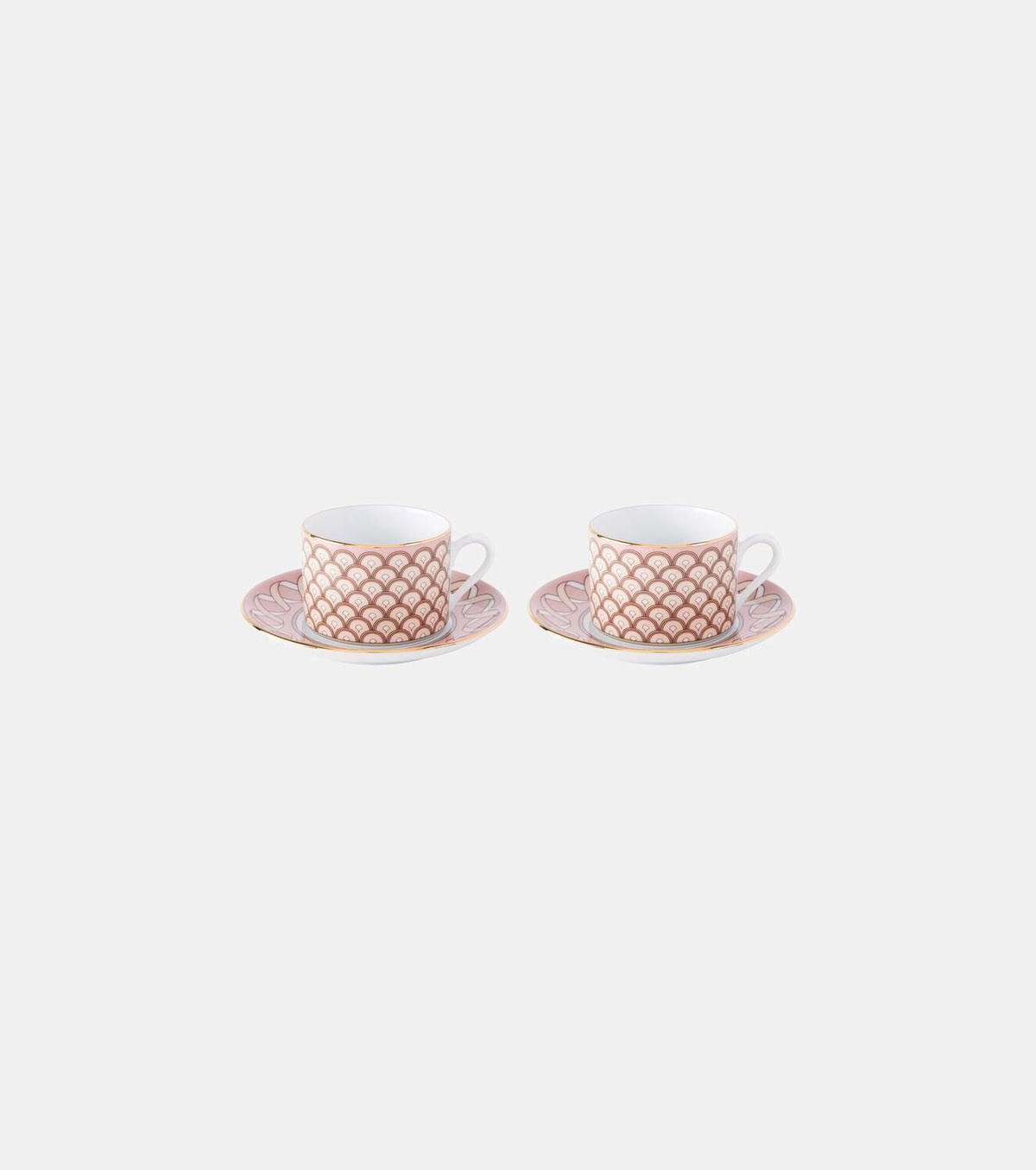 La DoubleJ Impero set of 2 porcelain teacups and saucers