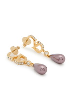 Valentino Garavani Vlogo Crystal-embellished Drop Earrings - Gold - One Size