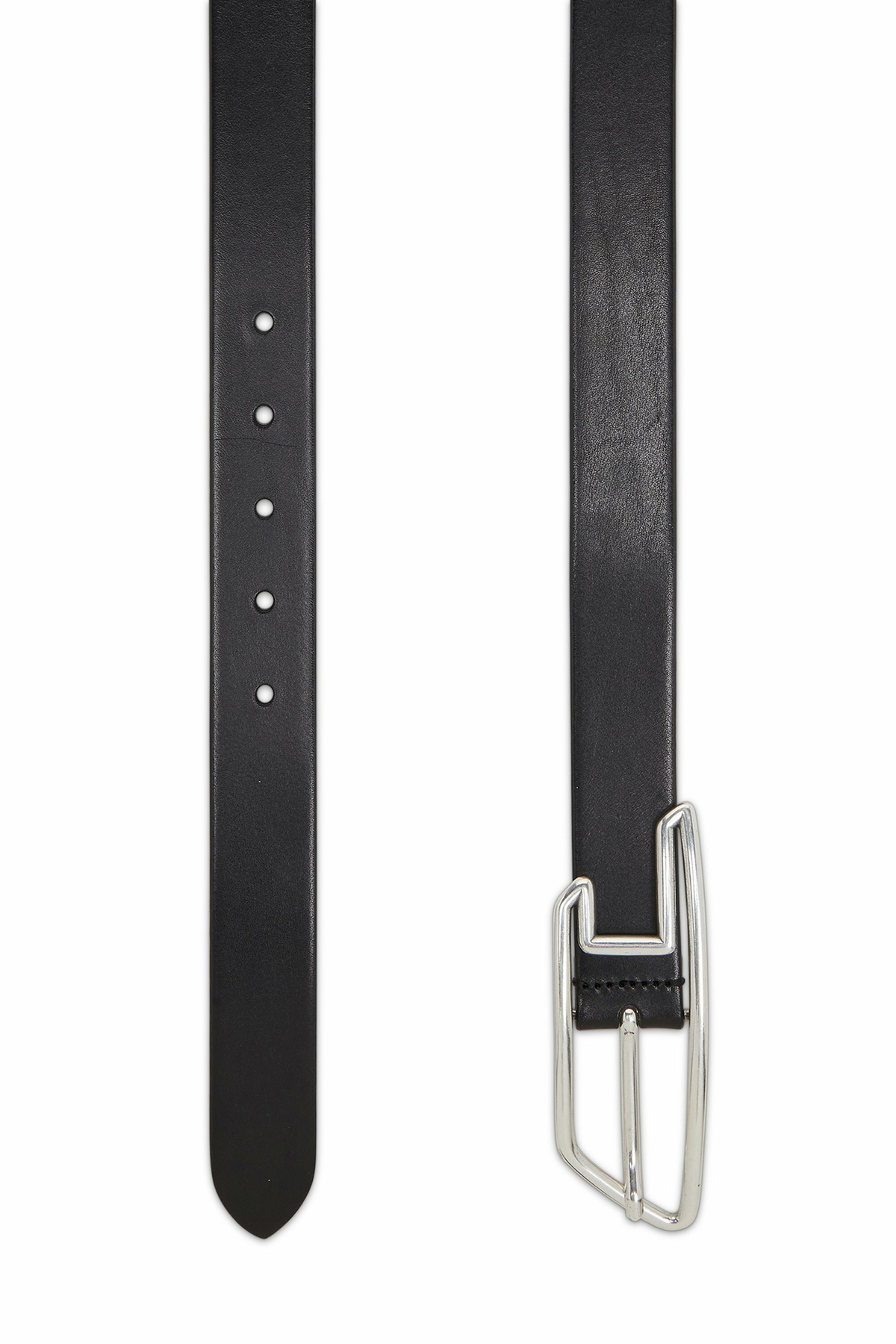 Diesel 3cm leather belt with D-logo buckle - Belts - Unisex - Black