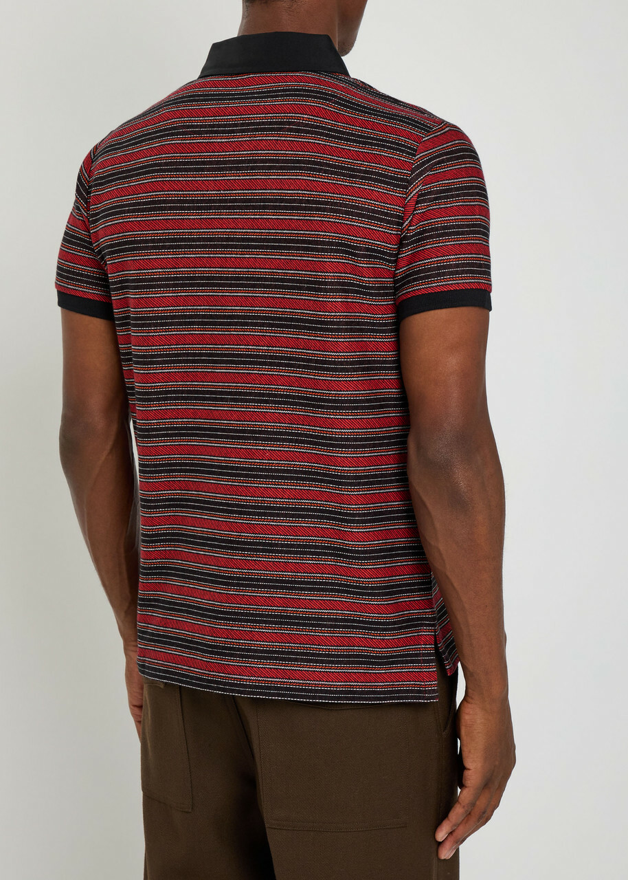 Vivienne Westwood Striped Logo Cotton Polo Shirt Red