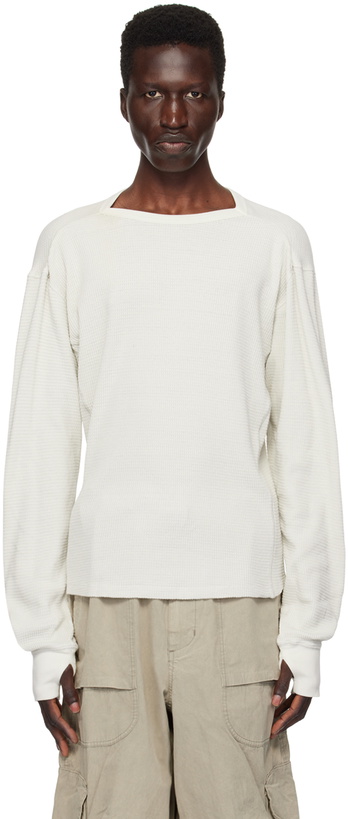 Photo: Entire Studios Off-White Thermal Long Sleeve T-Shirt