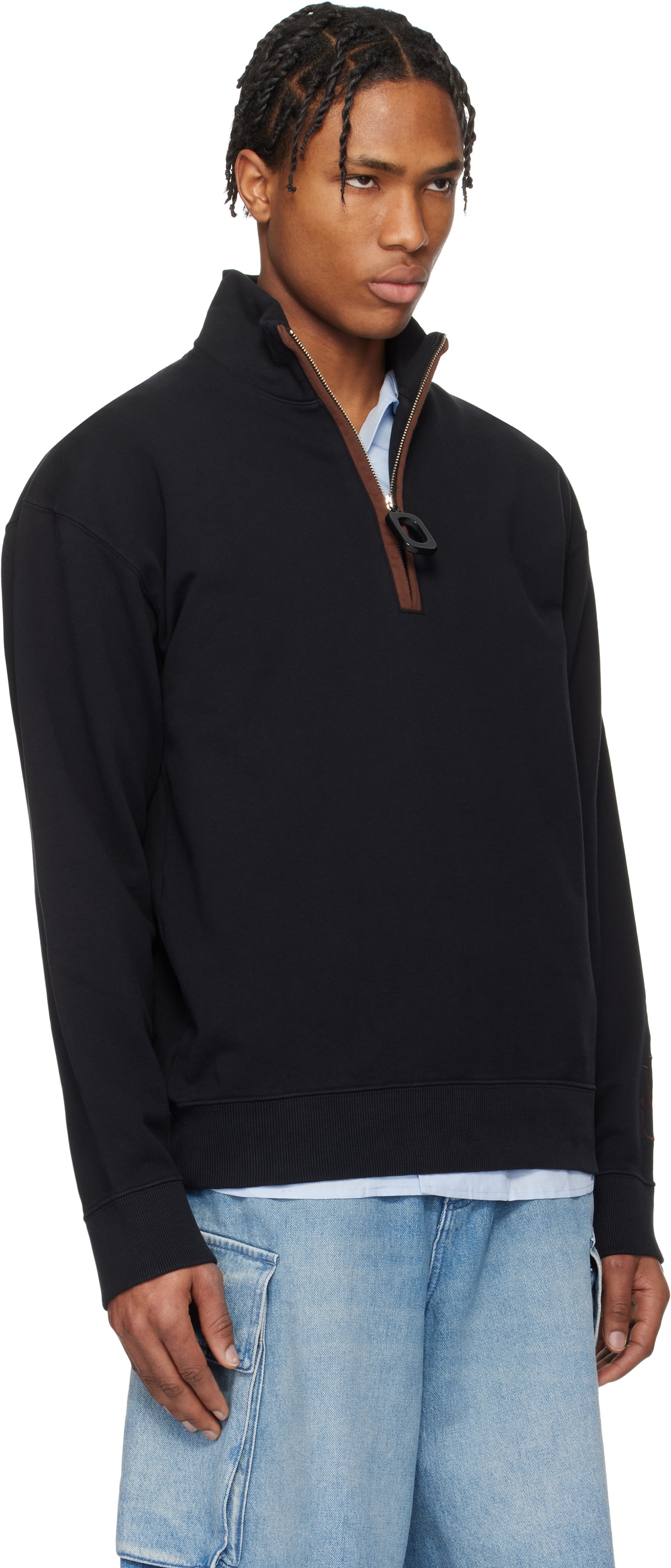 JW Anderson Black Half Zip Sweatshirt