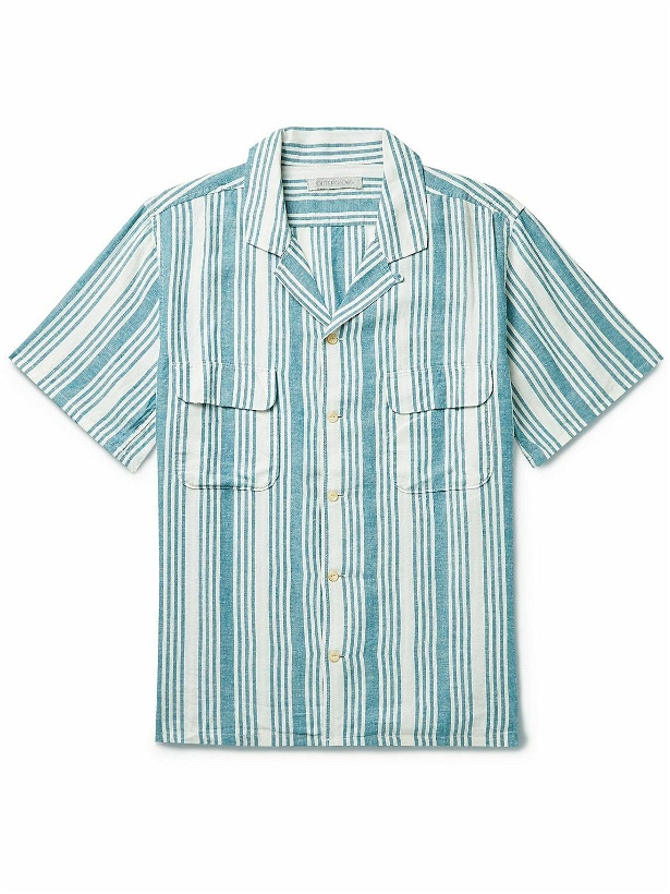 Photo: Outerknown - Backyard Convertible-Collar Striped Hemp and TENCEL™ Lyocell-Blend Shirt - Blue