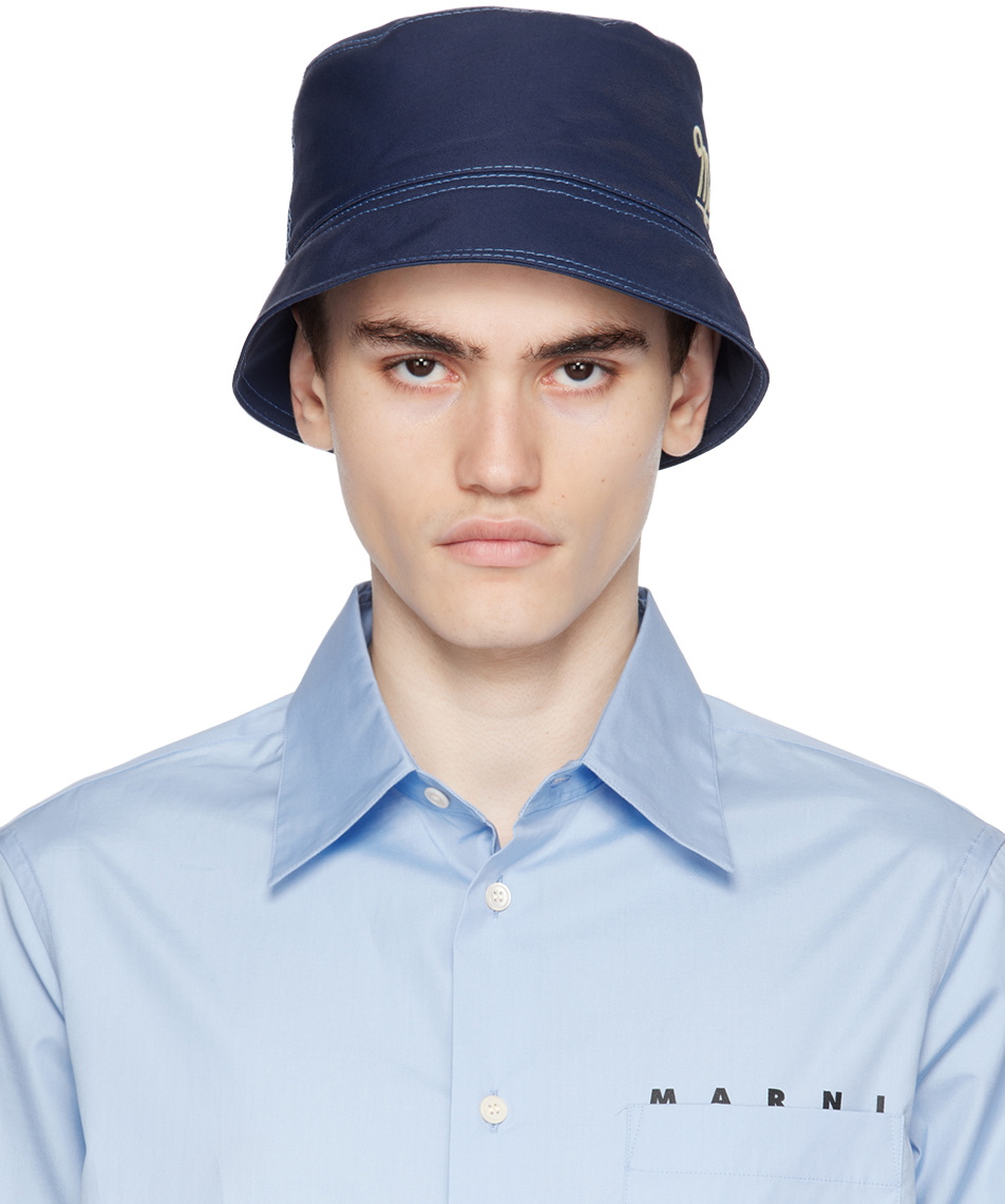 Marni Navy Embroidery Bucket Hat Marni display picture 2
