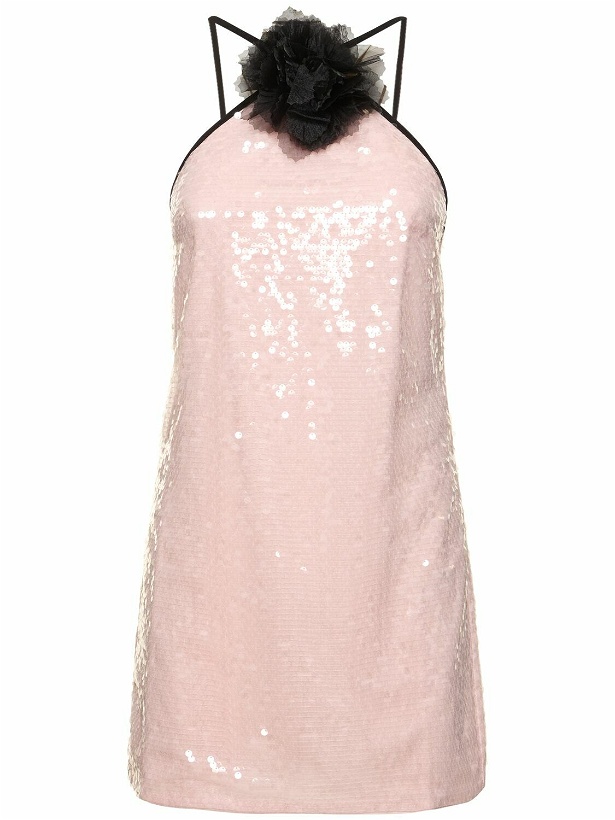 Photo: SELF-PORTRAIT Sequined Halter Neck Mini Dress