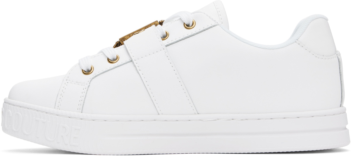 Versace Jeans Couture White Baroque Buckle Court 88 Sneakers