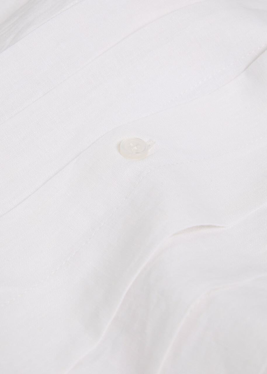 Gusari Montecarlo Pleated Linen Shirt White
