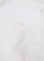Gusari Montecarlo Pleated Linen Shirt White