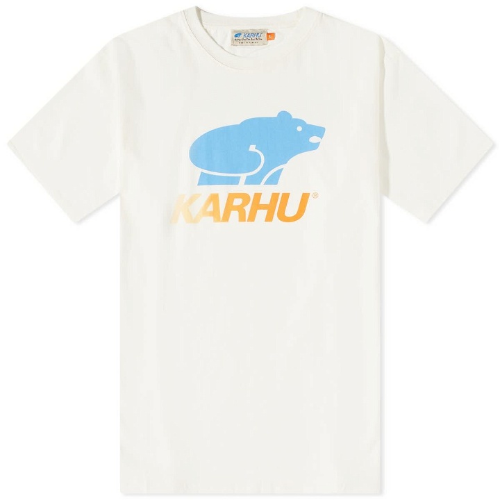 Photo: Karhu Men's Basic Logo T-Shirt in Bright White/Azure Blue