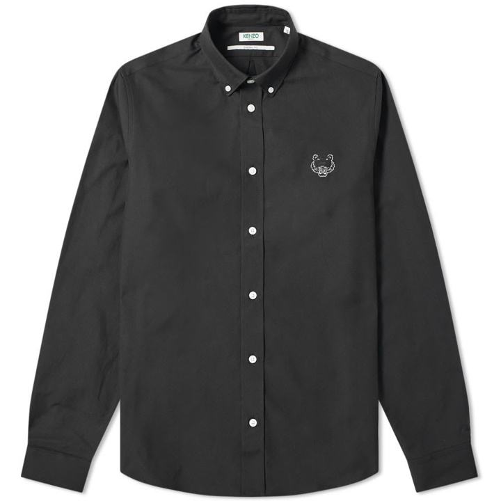 Photo: Kenzo Tiger Logo Twill Button Down Shirt Black