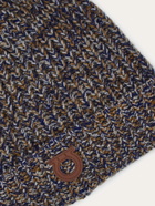 Ferragamo Mens Mouliné Beanie in Blue