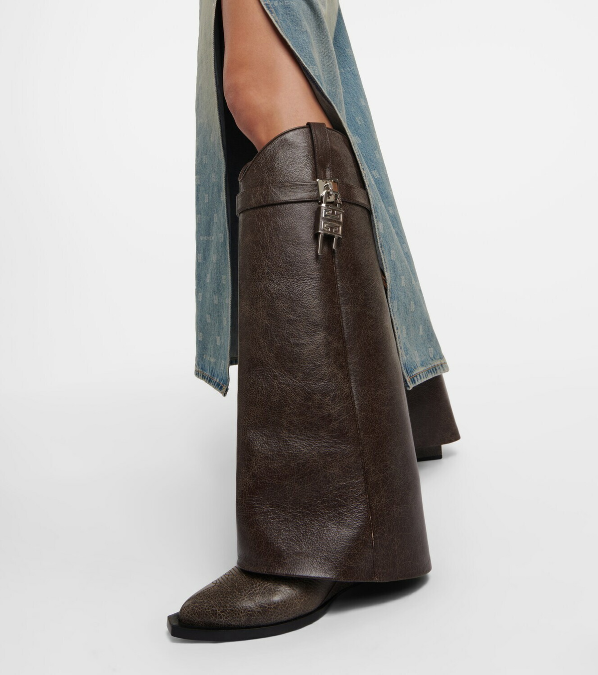 Givenchy Shark Lock leather knee-high boots Givenchy