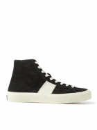 TOM FORD - Cambridge Leaher-Trimmed Suede High-Top Sneakers - Black