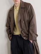 De Bonne Facture - Grandad Double-Breasted Wool and Cotton-Blend Coat - Brown