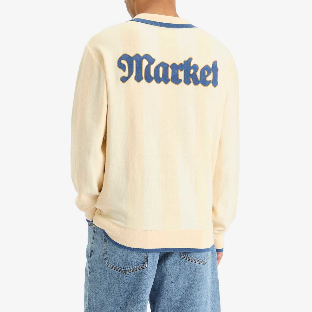 MARKET Men's Pure Gold Collared Sweater in Butter-Cream