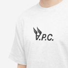 A.P.C. Men's Hermance Logo T-Shirt in Heathered Light Grey