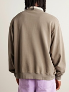 Acne Studios - Logo-Flocked Cotton-Jersey Sweatshirt - Neutrals