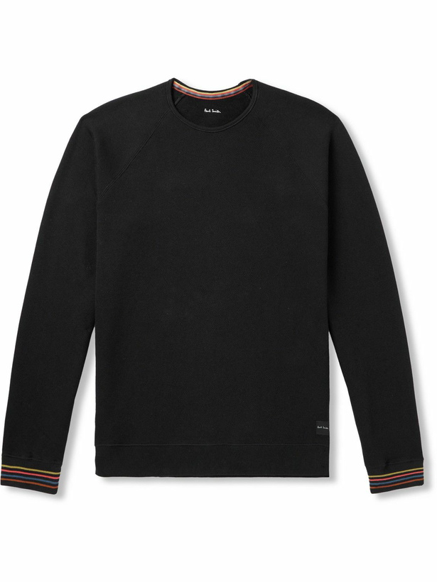 Photo: Paul Smith - Striped Cotton-Jersey Sweatshirt - Black