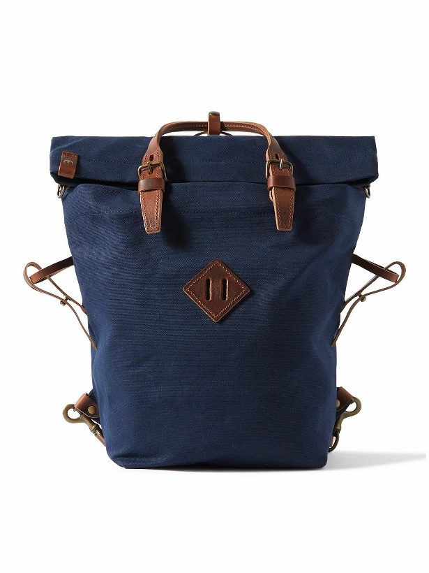 Photo: Bleu de Chauffe - Woody Leather-Trimmed Cotton-Canvas Backpack
