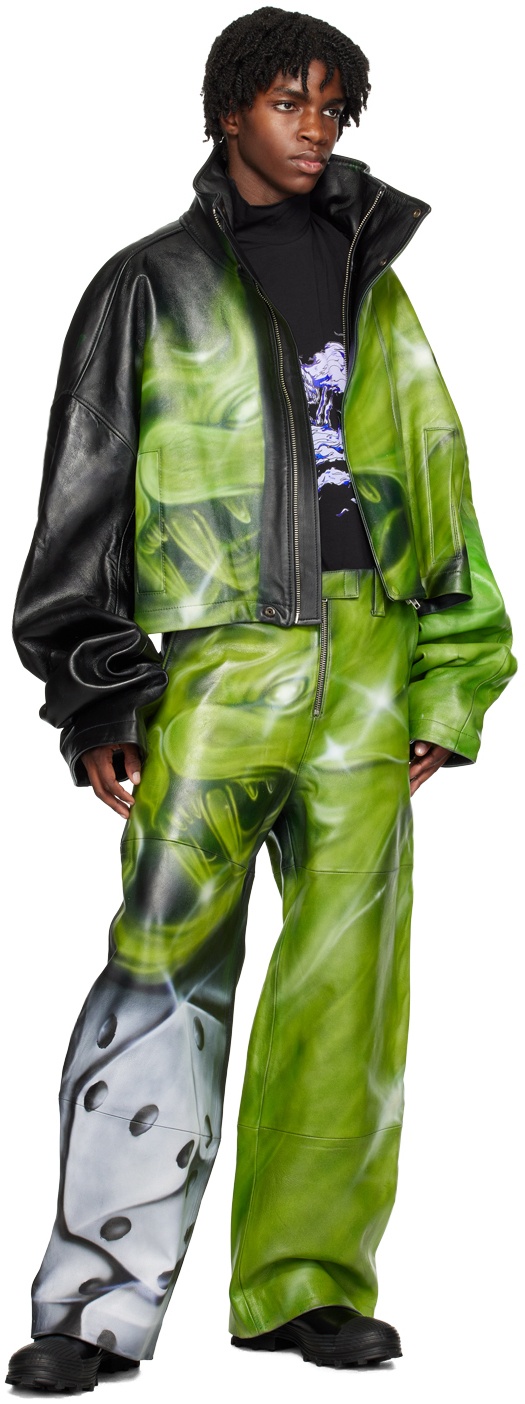 Gerrit Jacob SSENSE Exclusive Green Leather Pants
