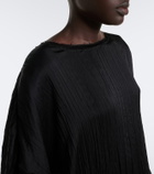 The Row Catena oversized pleated silk blouse